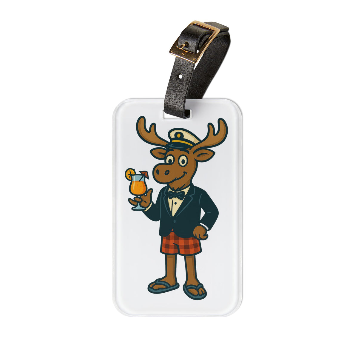 Fun Moose Luggage Tag for Travel Enthusiasts, Cute Baggage Identifier, Personalized Travel Gift, Adventure Accessory, Unique Suitcase Tag