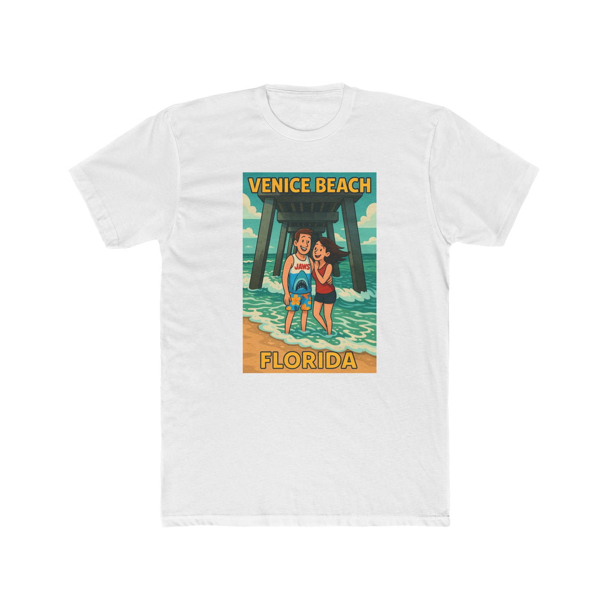 Vintage Venice Beach Unisex Cotton Crew Tee - Perfect for Summer, Beach Days, Travel Souvenir, Casual Wear, Vacation