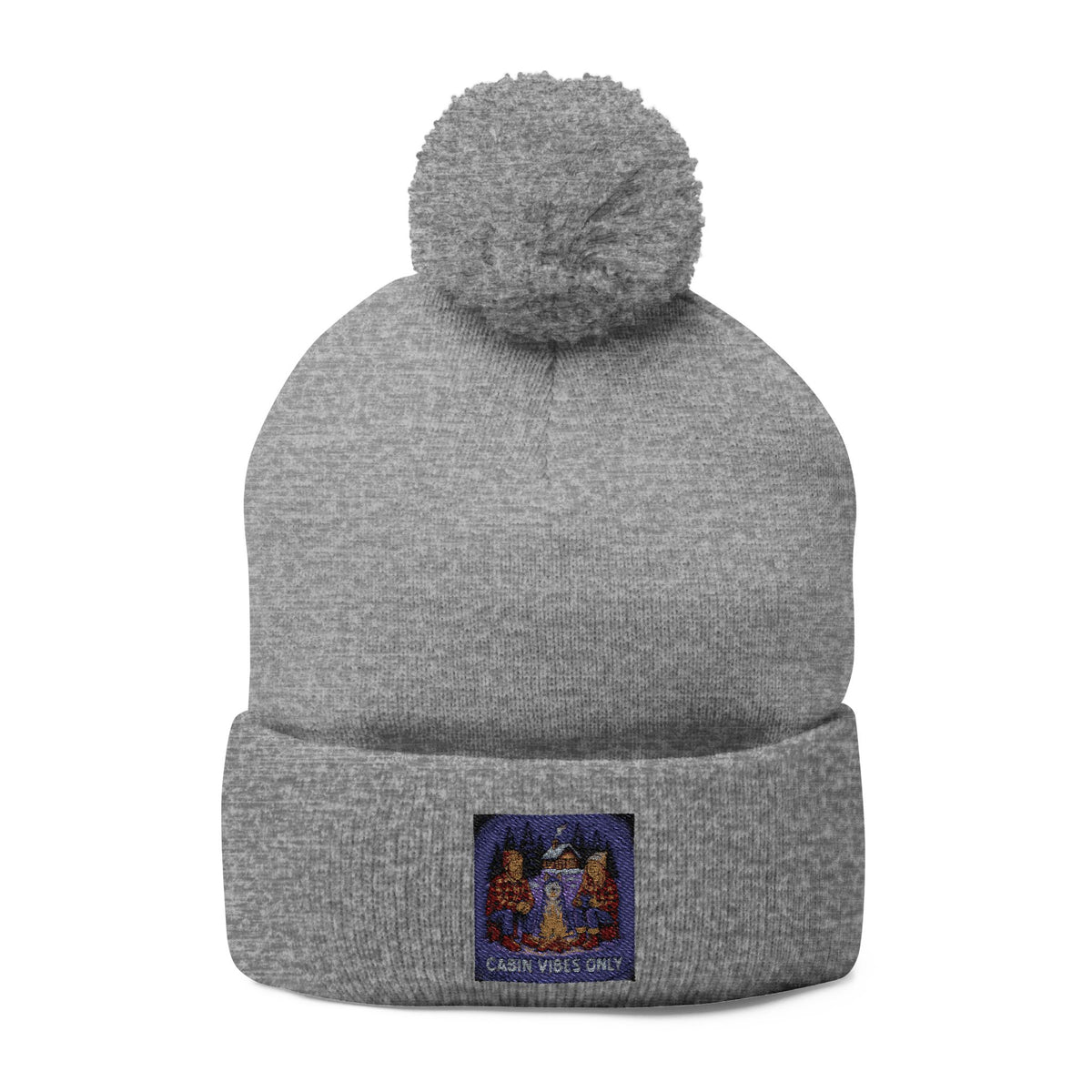 Cozy Pom-Pom Knit Cap with Embroidery, Winter Beanie, Perfect Gift for Him/Her, Ski Accessories, Winter Holidays, Outdoor Fun