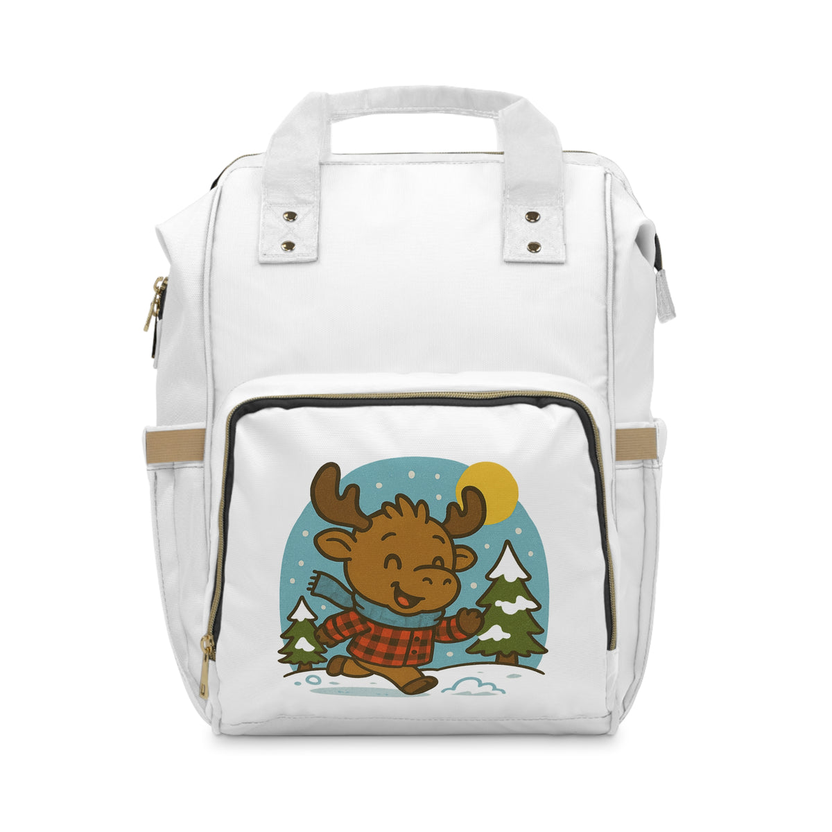 Cute Moose Diaper Backpack, Stylish Baby Bag, Multifunctional Diaper Bag, Travel Backpack, Toddler Gear, Baby Shower Gift