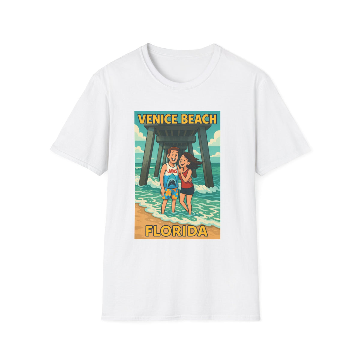 Vintage Venice Beach Graphic Tee, Casual Summer T-Shirt, Beach Vacation Shirt, Florida Souvenir Top, Travel Gift for Her/Him