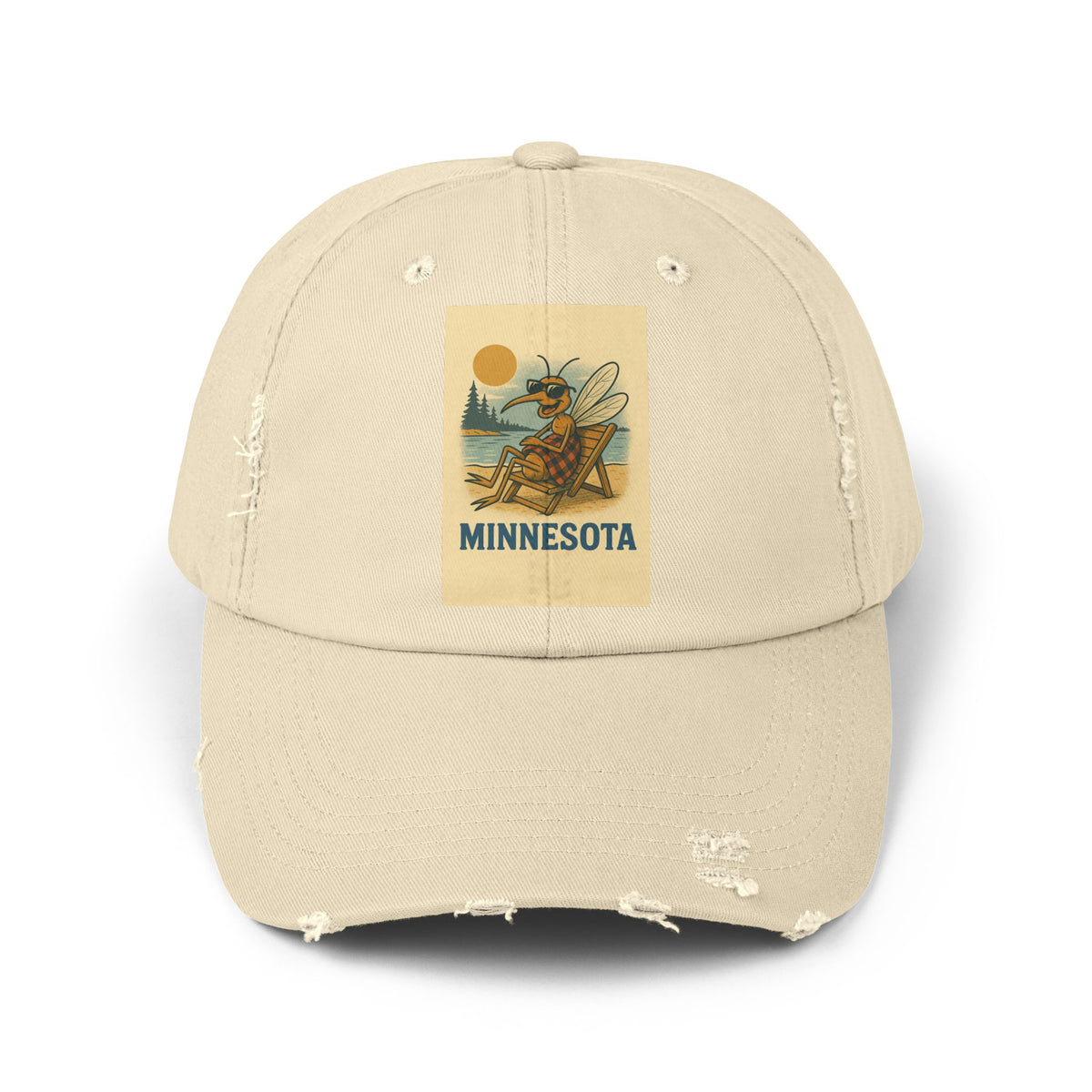 Vintage Minnesota Bee Graphic Distressed Cap, Unisex Cap, Summer Accessories, Outdoor Gear, Travel Must-Have, Bee Lovers Gift
