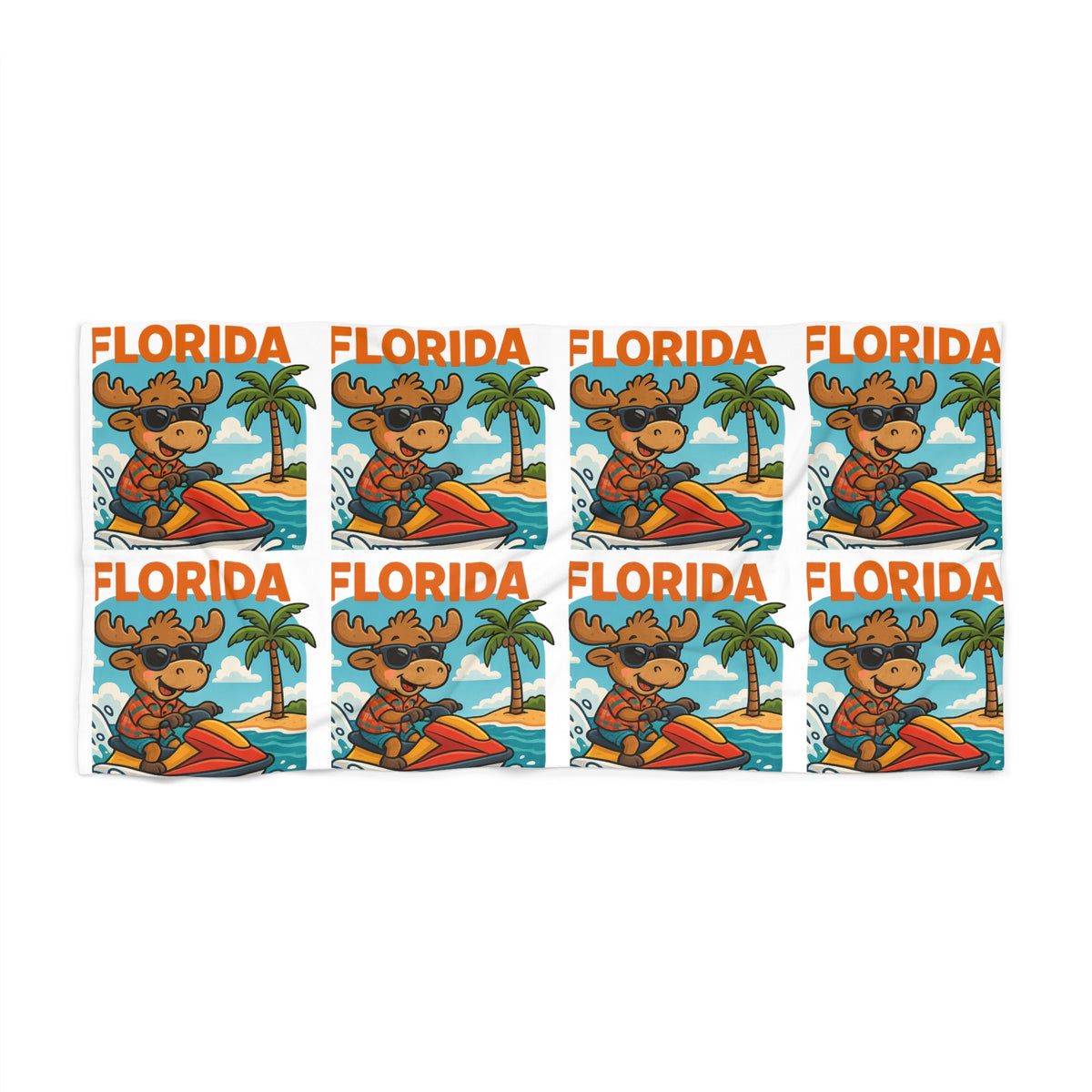 Florida Moose Beach Towel, Fun Summer Towels, Beach Accessories, Pool Days, Vacation Gear, Cute Moose Design