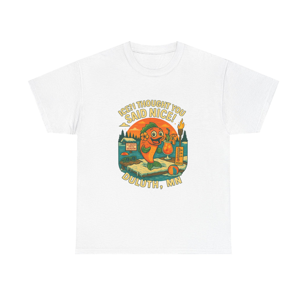 Duluth Nice Unisex Heavy Cotton Tee, Fun Tee, Gift for Friends, Casual Wear, Summer Shirt, Graphic Tee