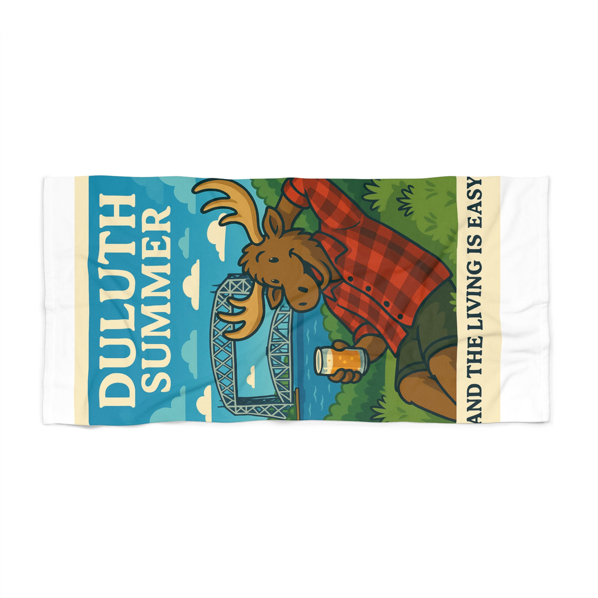 Duluth Summer Moose Beach Towel | Fun Summer Vibe, Poolside Accessory, Unique Gift, Summer Vacation Essential