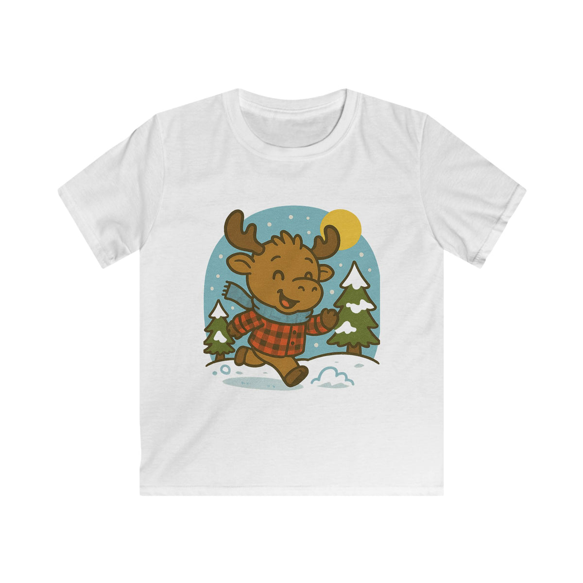 Winter Wonderland Kids Tee, Cute Moose Design Tee, Holiday Gift for Kids, Christmas Apparel, Autumn Adventures Shirt